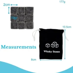 Whiskeystenar återanvändbara isbitar i rostfritt stål med förvaringslåda som passar perfekt för whisky kylstenar kylbitar
