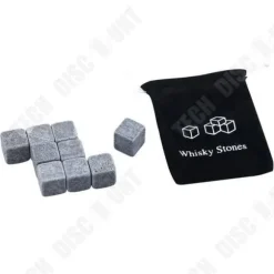 Whiskystenar - TD® - Paket med 9 - Snabbkylning - Konstgjorda isbitar - Perfekt för cocktails