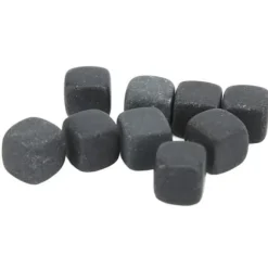 Whiskystenuppsättning - GOTOTOP - Basalt - Förvaringspåse - Snabb kylning - Grå färg