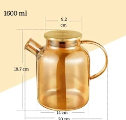 Wilmax tekanna 1,6 L i termoglas, PVD-finish