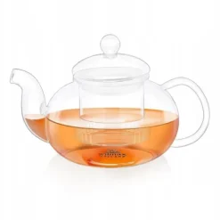 WILMAX Tekanna Glas 1200 ml – Stor Värmetålig Tebryggare med Glasfilter | Presentförpackning