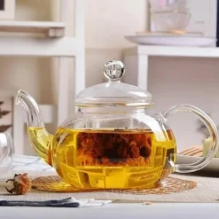 Wilmax tekanna i glas 620 ml med glasfilter, spissäker