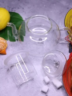 Wilmax tekanna i glas 620 ml med glasfilter, spissäker