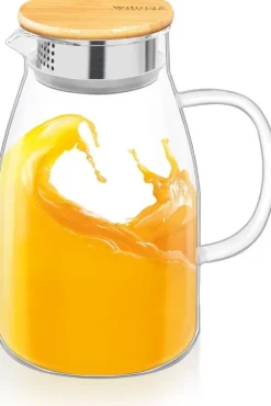 Wilmax termos-glaskaraff 1,9 L, borosilikat, bambulock