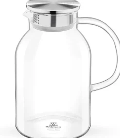 Wilmax värmetålig glaskaraff 2,1 L, rostfritt lock