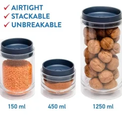 Wonder Worker, Hit - 3x Stapelbara Burkar med Lock