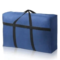 1X130 L Fällbar Förvaringspåse för Säng Under, Stor Förvaringsorganisatör för Kläder, Påse för Duntäcke, Filtrar (88x58x26, Blå)