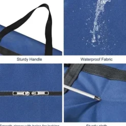 1X85 L Fällbar Sängförvaringsväska Stort Organiseringsväska för Kläder, Påse för Duntäcke, Filtar (72x46x26, Blå)