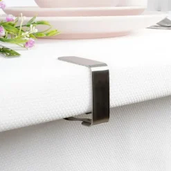 4x stålklämmor hållarklämma för bordsduk, vaxduk, bordsskiva