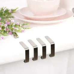 4x stålklämmor hållarklämma för bordsduk, vaxduk, bordsskiva