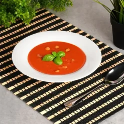 6x Stor djup mattallrik för sopprätter Vit tallrikset