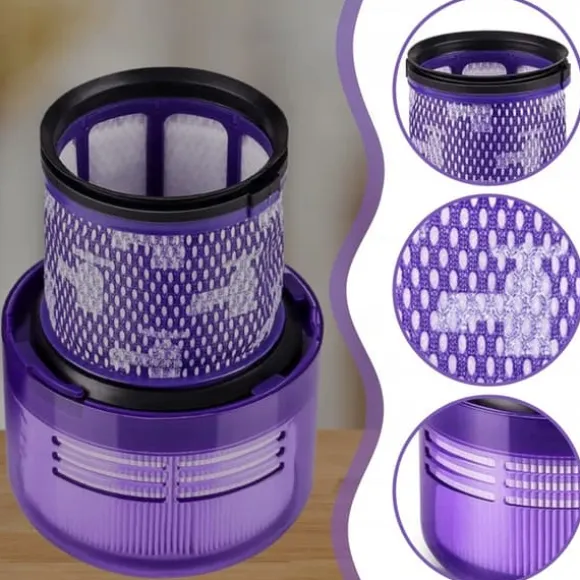 2x TVÄTTBART HEPA-FILTER FÖR DYSON V12 ABSOLUTE DETECT SLIM TOTAL FÖRBÄTTRAD