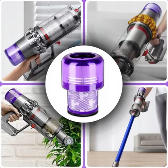 2x TVÄTTBART HEPA-FILTER FÖR DYSON V12 ABSOLUTE DETECT SLIM TOTAL FÖRBÄTTRAD