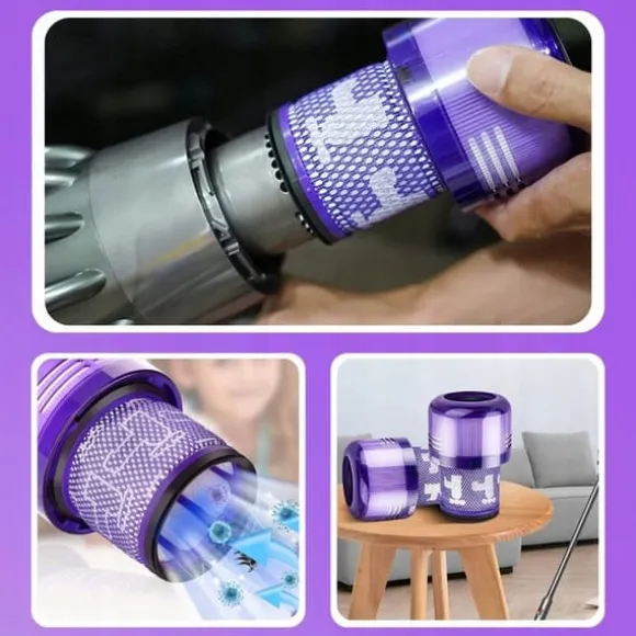 2x TVÄTTBART HEPA-FILTER FÖR DYSON V12 ABSOLUTE DETECT SLIM TOTAL FÖRBÄTTRAD