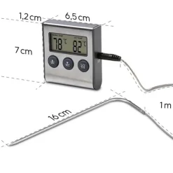 XAVAX Köttermometer Digital Timer Kabelsensor