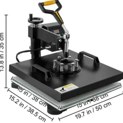 38X38cm 2-i-1 multifunktionell värmepressmaskin med digital kontrollpanel, snabb uppvärmning, effektiv överföring, lätt att använda