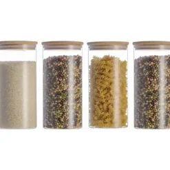 4x1300ml Förvaringsburkar i Borosilikatglas med Lufttät Lock (10x20cm)