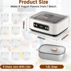 Yoghurtmaskin, Intelligent Temperaturkontroll, Multifunktionell Design,EU, VIT