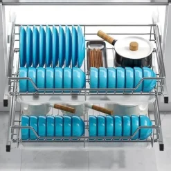 YUENFONG 2x teleskopisk kökslåda, skåplåda Kökslåda, skjutbar kökskorg, 40 cm