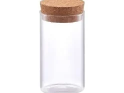 Zeller burk med slät sida och korklock, 175 ml, glas