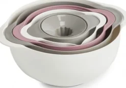 Zeller multifunktionellt köksredskap, 5 delar, vit/grå/bär 12x7, 15x7,5, 18,5x8, 22x12, 26x12,5 cm